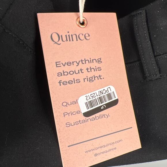 QUINCE Black Ultra Stretch Ponte Straight Leg Pants NWT Size Medium Tall - Picture 10 of 10